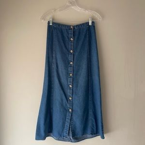 Chambray Blue Button Skirt